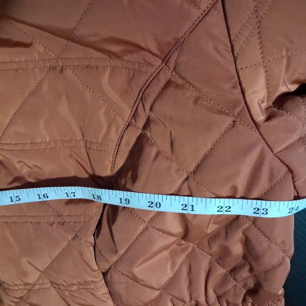 NWT Ashley Stewart‎ Plus Size 18/20 Quilted Puffer Jacket Cognac Brown Zip Up - Picture 9 of 11